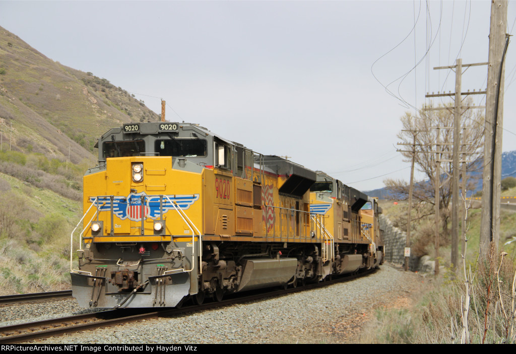 UP 9020 leads a westbound